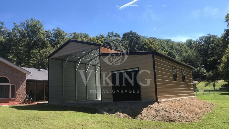 18’x30’x12′ RV Garage With Enclosed Lean To