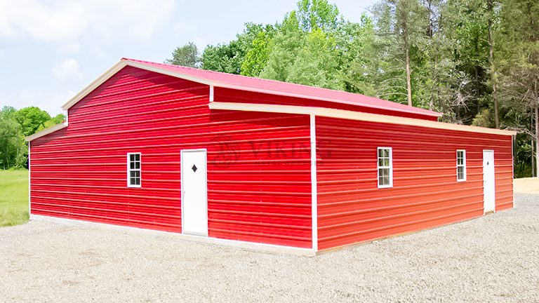 44’x40’x12′ Metal Garage with Lean-to
