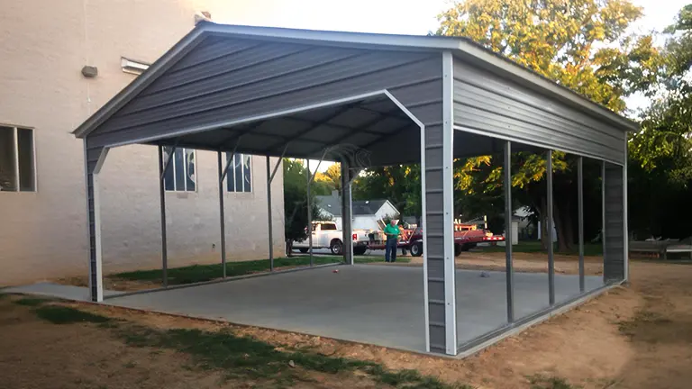 24x25x10 Vertical Roof Steel Carport