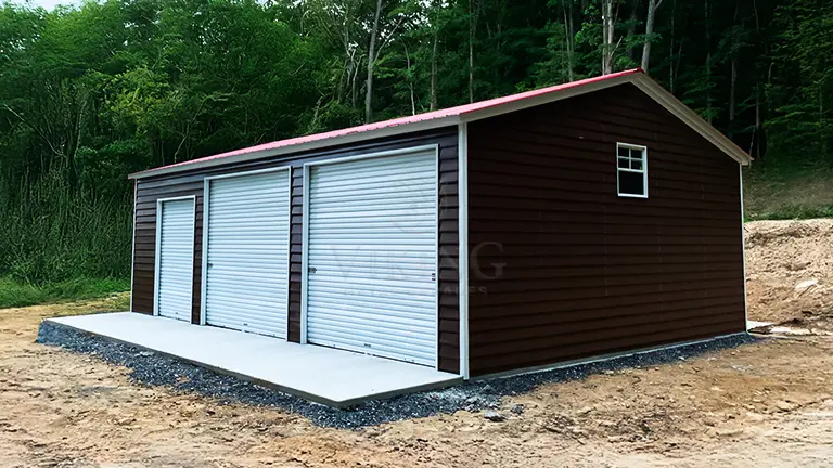 24x35x10 Enclosed Metal Garage