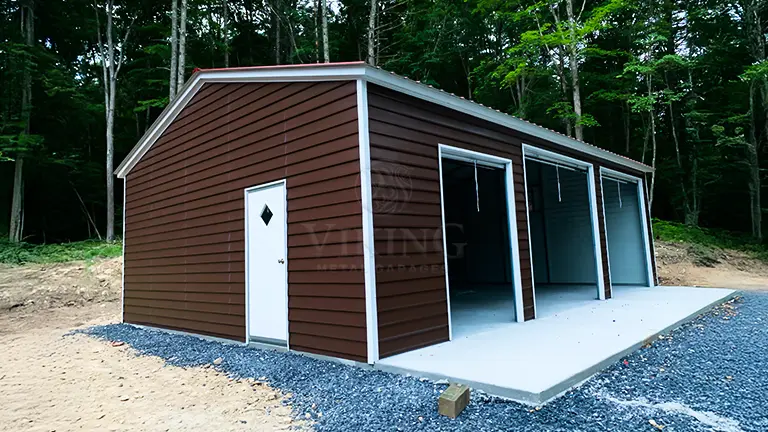 24x35x10 Enclosed Metal Garage