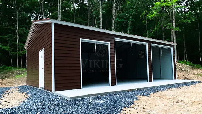 24x35x10 Enclosed Metal Garage