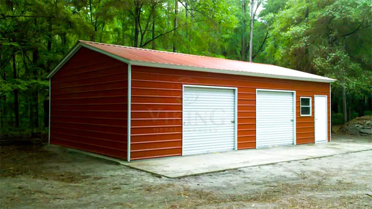 24x35x9 Vertical Roof Metal Garage