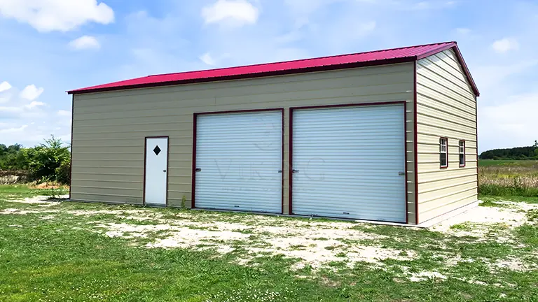 24x40x12 Enclosed Side Entry Metal Garage