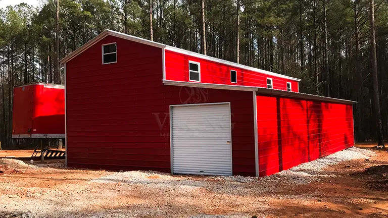 24x40x14 Garage Building with Lean-to