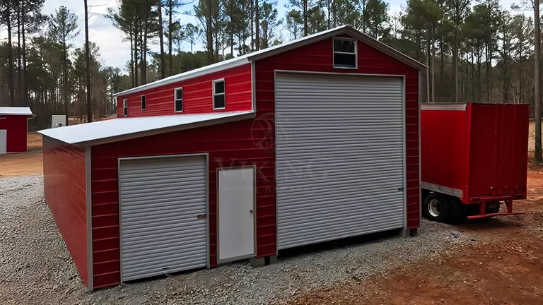 24x40x14 Garage Building with Lean-to
