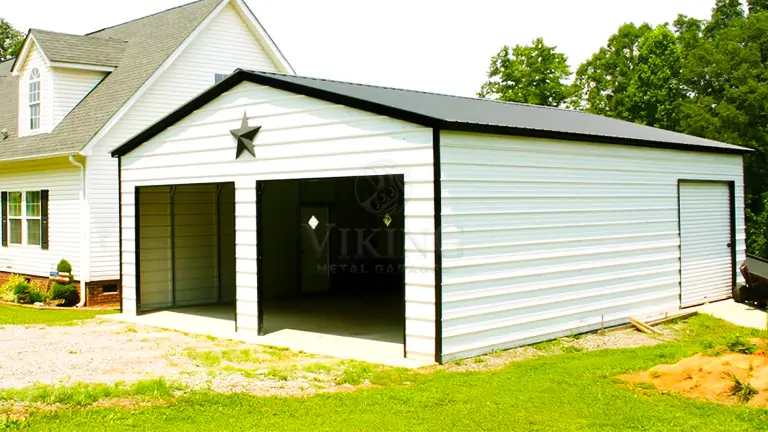 26x36x10 Two Car Metal Garage