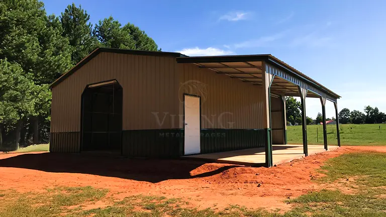 30x31x10 Vertical Metal Garage with Lean-to