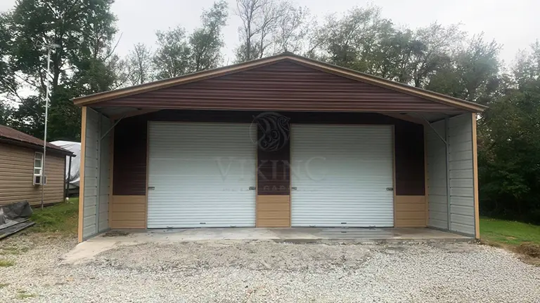 30x40x10 Double Wide Garage with Porch