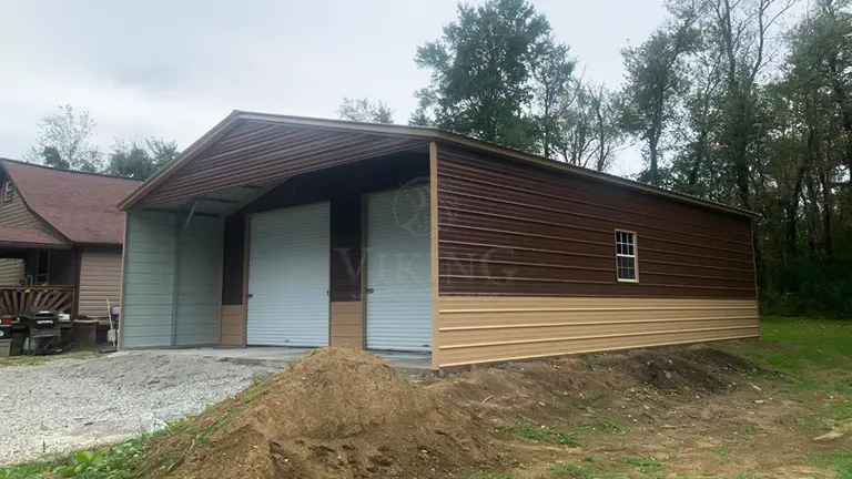 30x40x10 Double Wide Garage with Porch