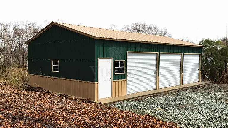 30x46x12 Triple Wide Steel Garage