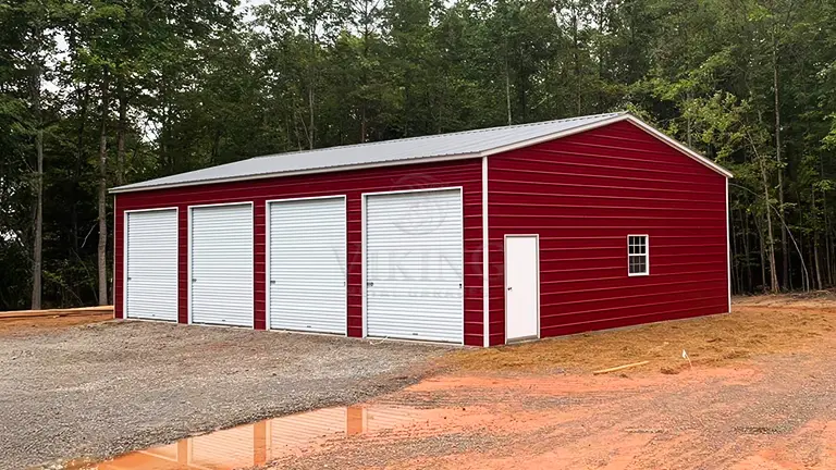 30x50x12 Metal Four Car Garage